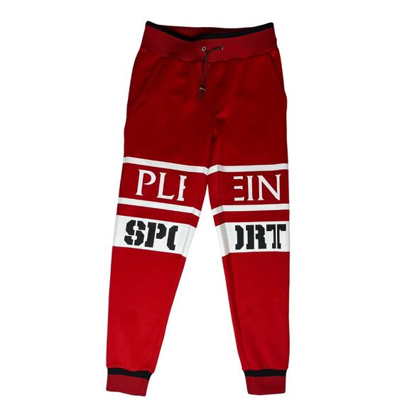 1-93 PLEIN SPORT Men's Jogging Trousers Red Small - Picture 3 of 13